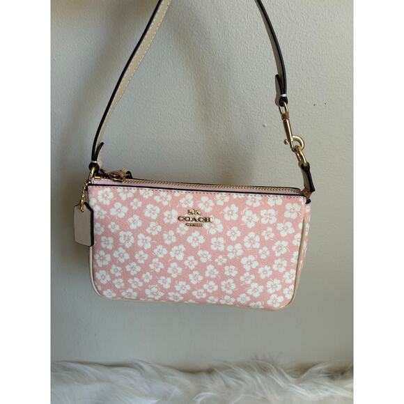 Coach Handbags - Coach Nolita 19 Pink White Floral Coated Canvas Shoulder‎ Bag Excellent